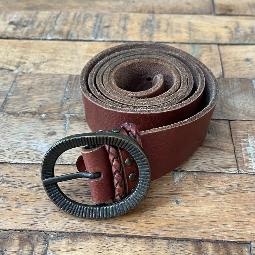 Lucky Brand Brown Leather Belt Metal Buckle Women's Size Medium